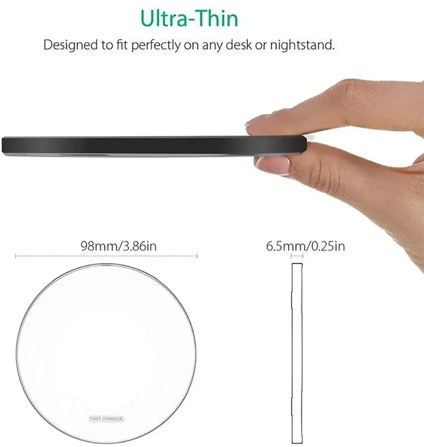 60W Wireless Charger Pad for iPhone 14 13 12 11 Pro Max X Samsung Xiaomi Huawei QC Power Bank Fast Charging Dock Station