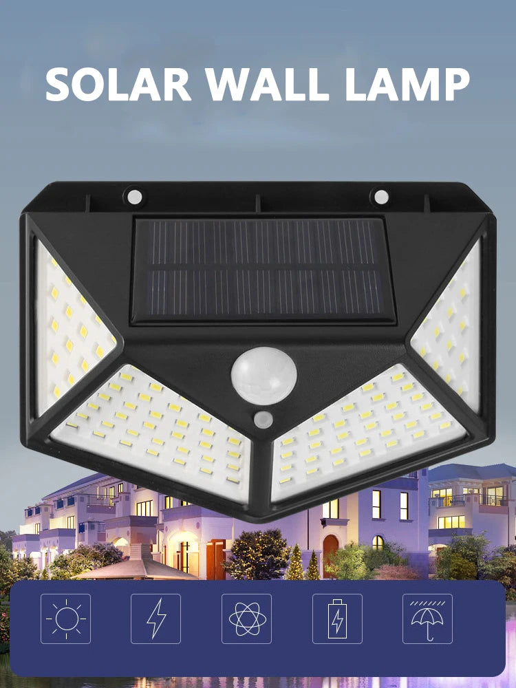 Solar Lights Outdoor Waterproof External LED Solar Lamp Motion Sensor Garden Lights Solar Power Sunlight Yard Wall Street Light
