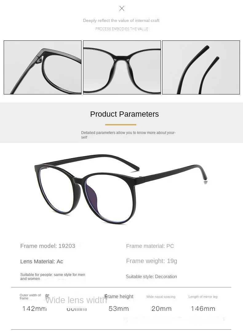 Transparent Computer Glasses Frame Women Men Anti Blue Light Round Eyewear Blocking Glasses Optical Spectacle Eyeglass
