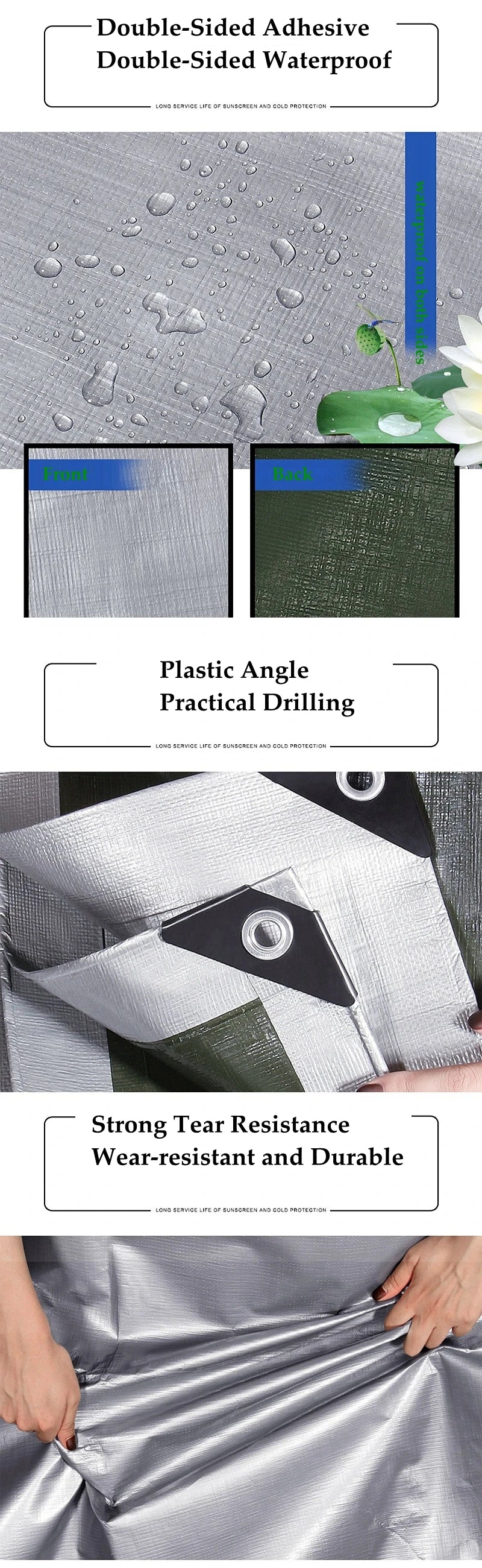 PE 0.32 mm tarpaulin rainproof cloth outdoor awning garden plant shed truck awning waterproof sunshade sail pet dog house cover