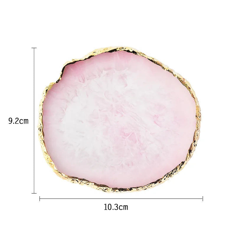 Natural Resin Stone Luxury Nail Art Palette Mix Color Drawing Pallet Gel Polish Display False Nail Tips Shelf DIY Manicure Tools