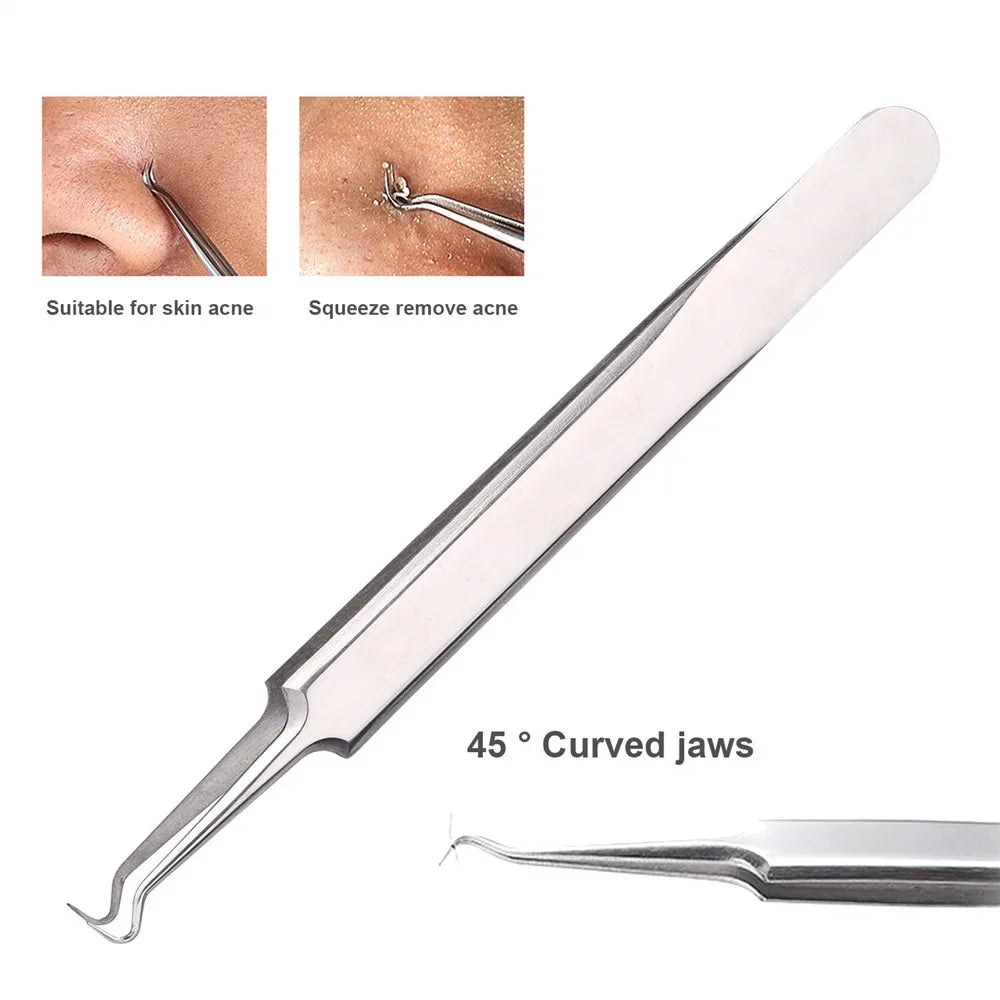 German Ultra-fine No. 5 Cell Pimples Blackhead Clip Tweezers Beauty Salon Special Scraping & Closing Artifact Acne Needle Tools