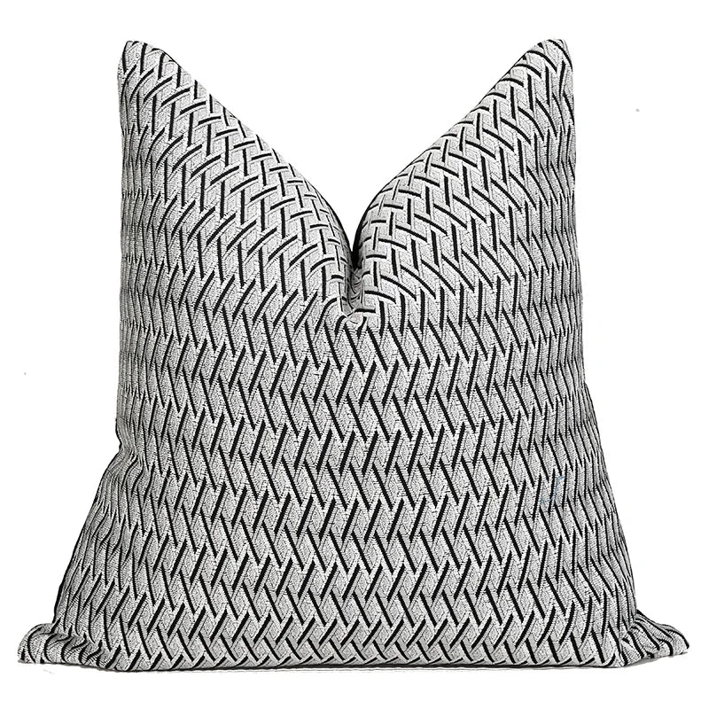 Stripe Jacquard Square Cushion Cover, Beige, Grey, Brown, Pillow Covers for Sofa, Car, Living Room, Hot Popular