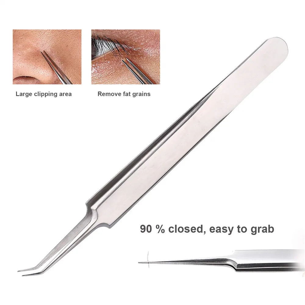 German Ultra-fine No. 5 Cell Pimples Blackhead Clip Tweezers Beauty Salon Special Scraping & Closing Artifact Acne Needle Tools