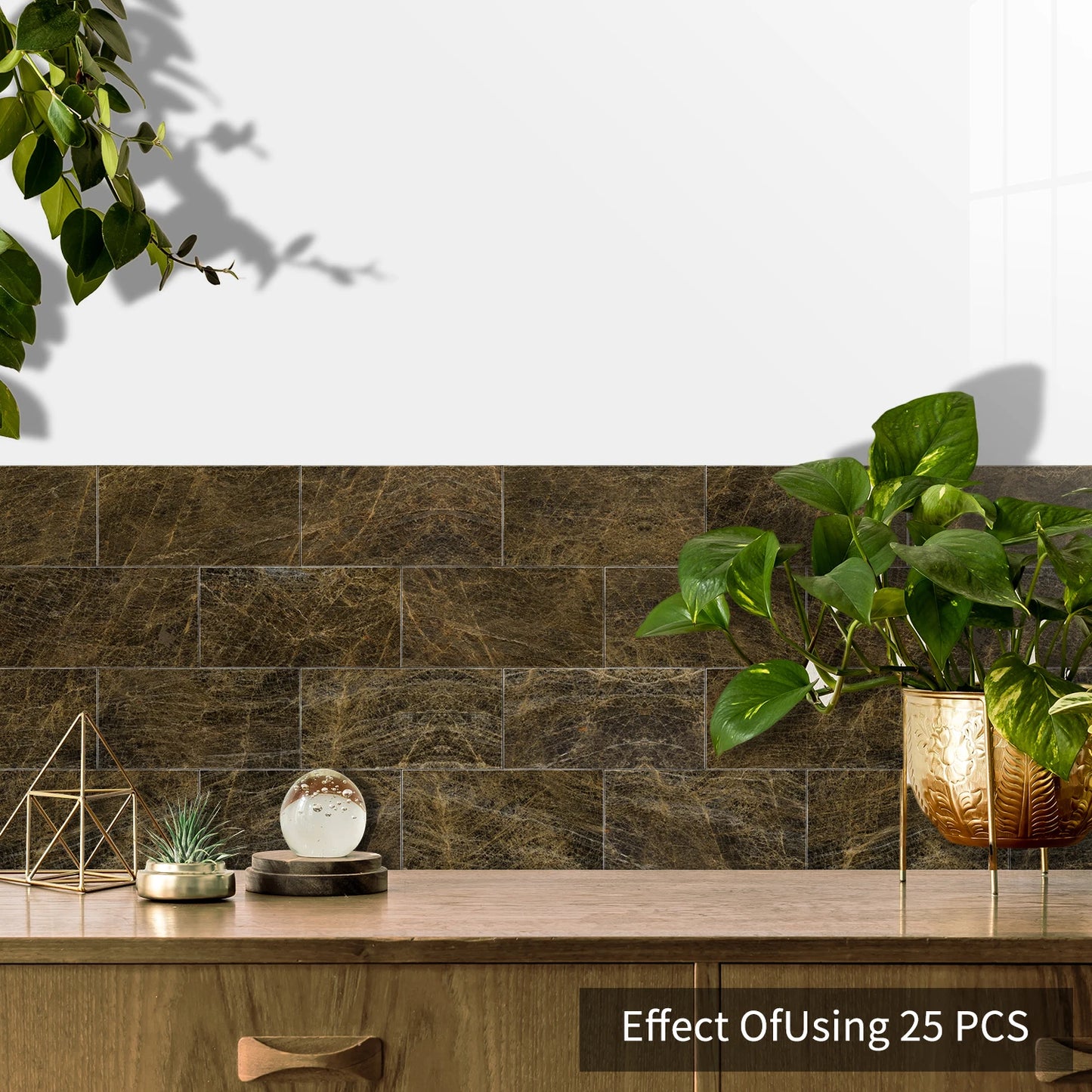 Marble Pattern Wall Sticker, 16/32/64pcs Peel & StickWall Decal, Waterproof Decorative Sticker For Home