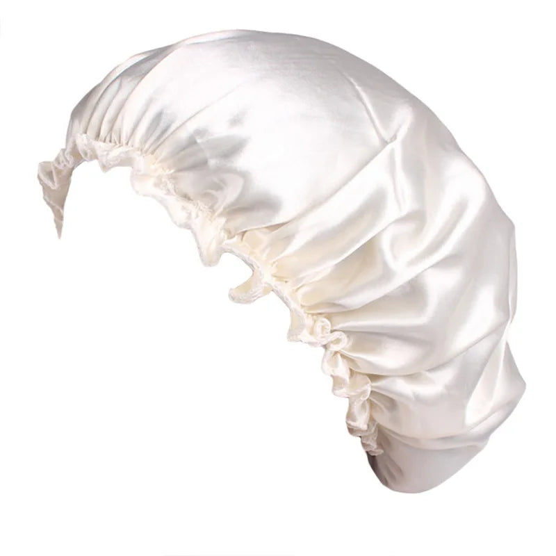 Lace Sleeping Cap Multifunctional Hair Care Cap Shower Cap Beauty Makeup Cap Imitation Silk Home Hat Suitable For Natural Curly