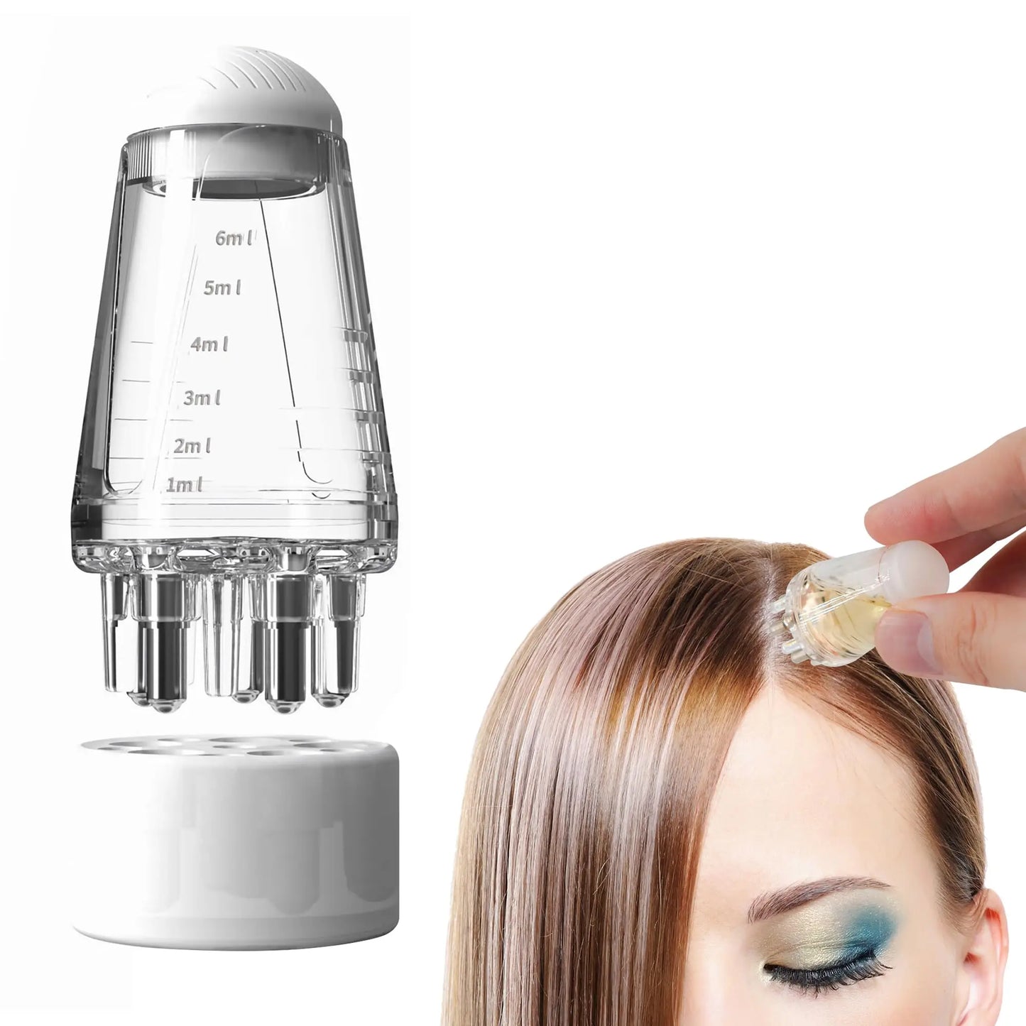 6ml Hair Oil Applicator Scalp Comb Ball Root Comb Applicator Bottle Scalp Massager Hair Growth Suitable for Various Liquids