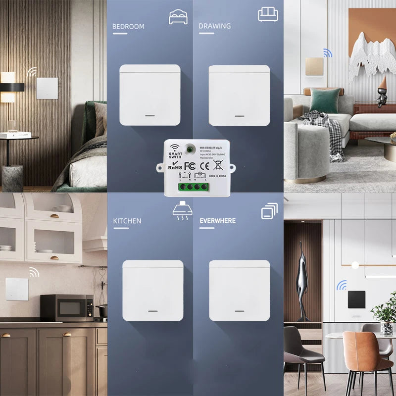 Wireless Smart Wall Switch RF 433Mhz Interruptor Light Switch Remote Control 86 Panel Receiver For Lamp Home Decoration