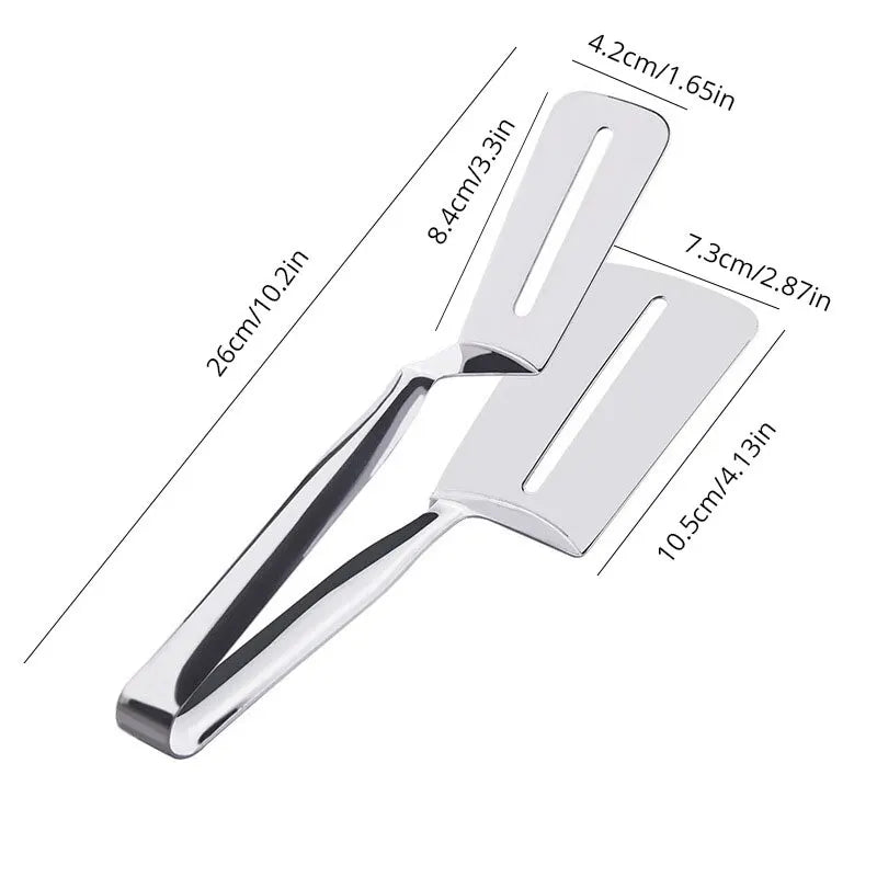 1pc Silvery 201 Stainless Steel Steak Clip Pancake Fried Fish Roast Meat Clip Barbecue Pliers Bread Clip Household Kitchen Tools