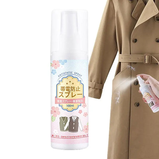 Anti-Static Spray For Clothes 100ml Anti Static & Instant Wrinkles Release Spray Travel Size Odorless Fabric Anti Static Spray