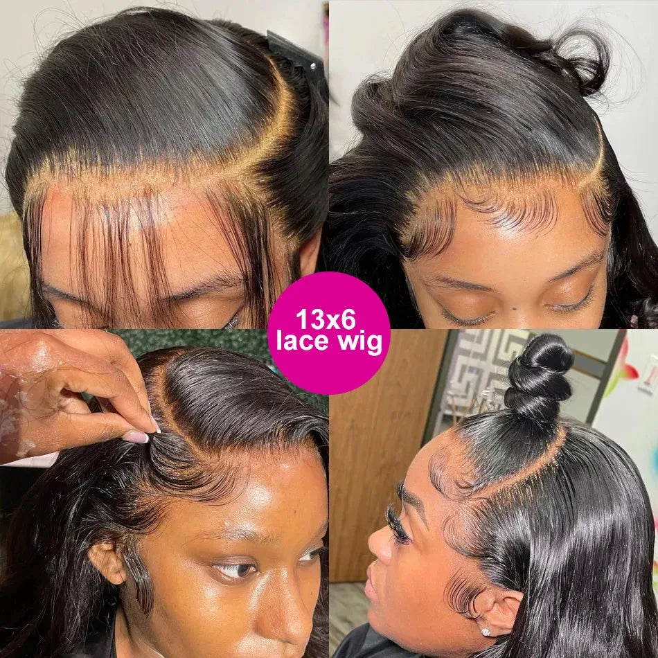 Bone Straight 38 Inch 13x4 Lace Front Wig Human Hair Wigs 250Densit HD Transparent Lace 13x6 Brazilian Human Hair Wigs For Women