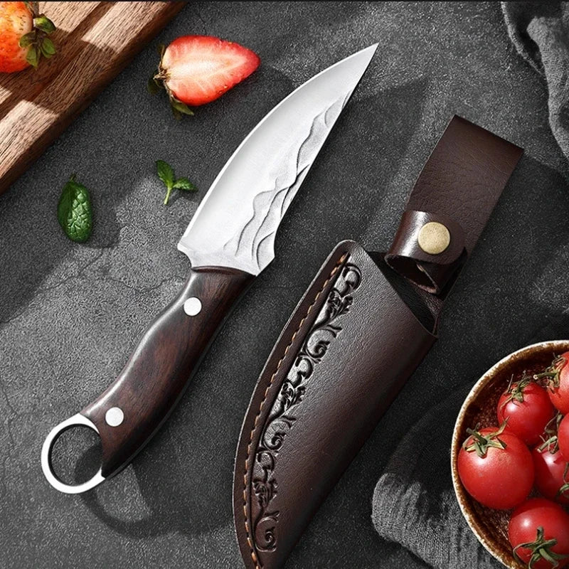 Kitchen Knives Meat Cleaver Slicing Fish Fruit Vegetables Butcher Boning Knife Wooden Handle Stainless Steel Chef Barbecue Knife