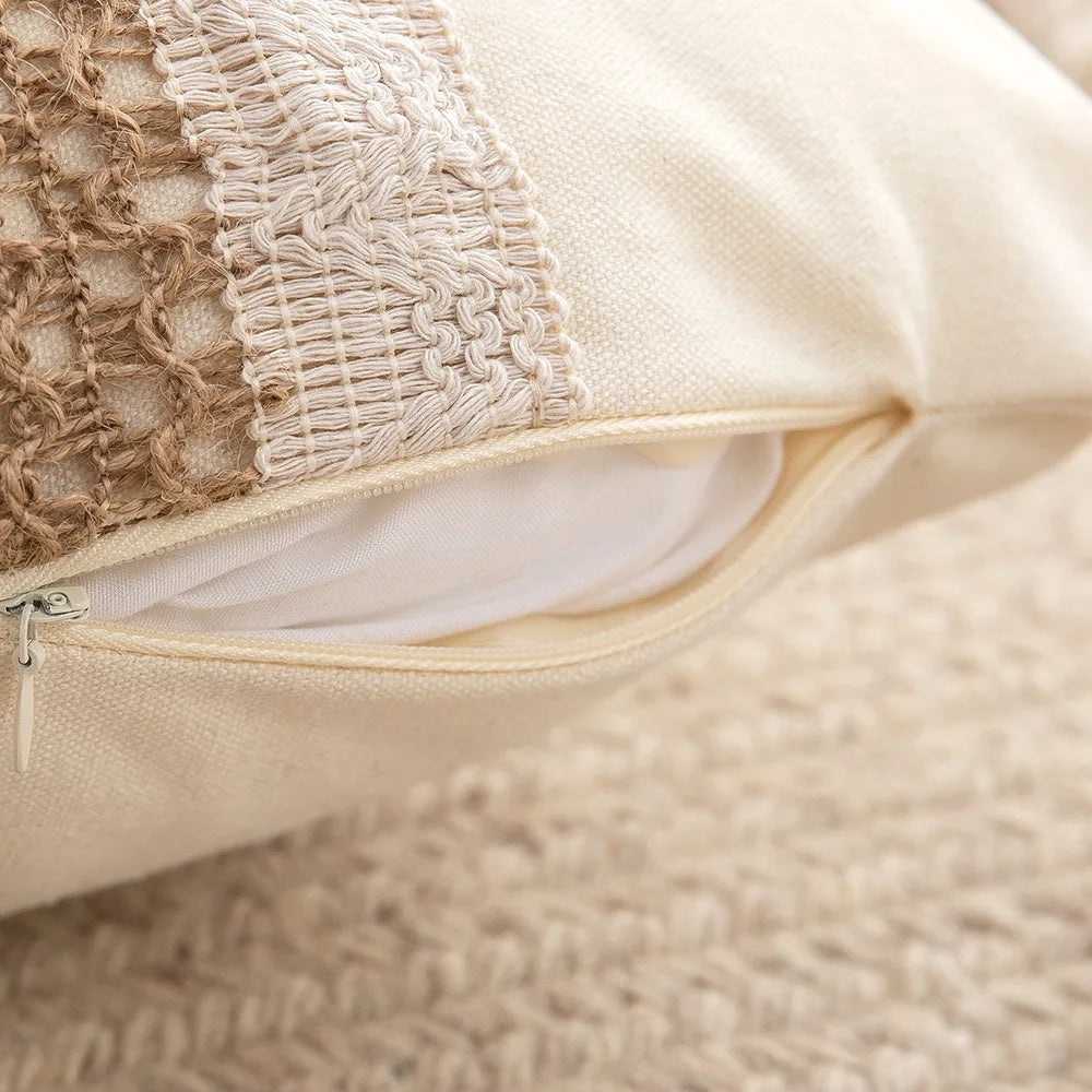 30x50/45x45cm Bohemian Linen Embroidered Fringed Throw Pillow Cover Waist Light Luxury Cushion Cover Pillowcase Home Decor