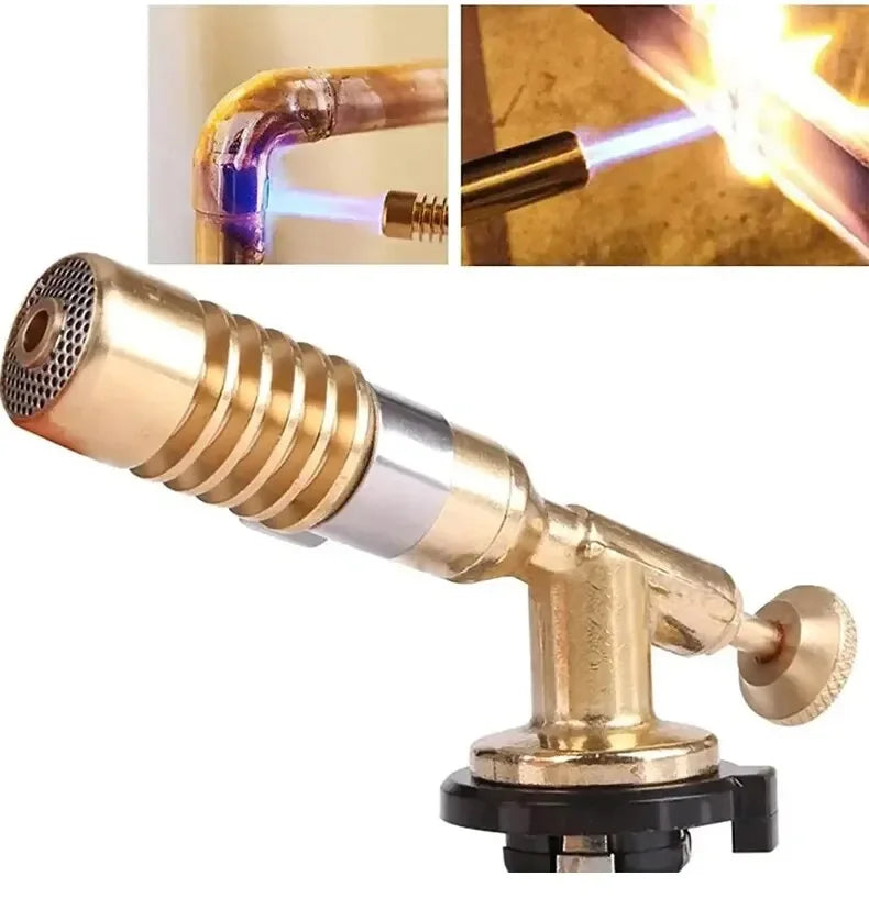 1set Picnic Barbecue Baking Cassette Stove Double-tube Spray Gun All-copper Flame Outdoor Barbecue Igniter Welding Gun Nozzle