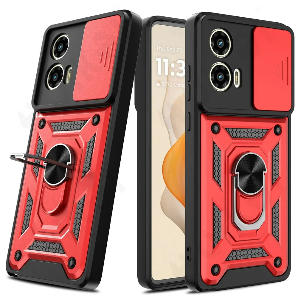 Case For Motorola Moto Edge 50 Pro Fusion 40 Neo G84 G54 4G Pro G34 G53 Camera Lens Cover Phone Case Ring Stand rotate Cover