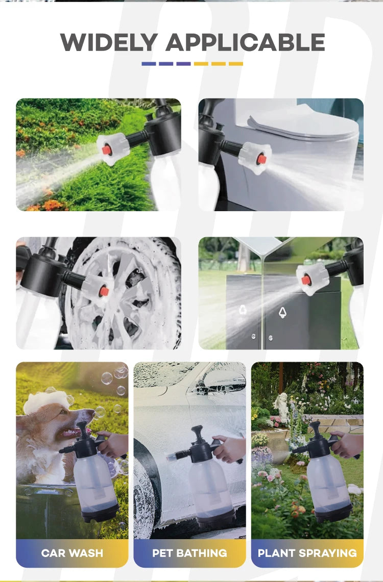 Continuous Hand Pump Pressure Sprayer, Hand held Garden Sprayer for Home, Lawn, Garden, Car Detailing and More, 2 L / 0.5 Gallon