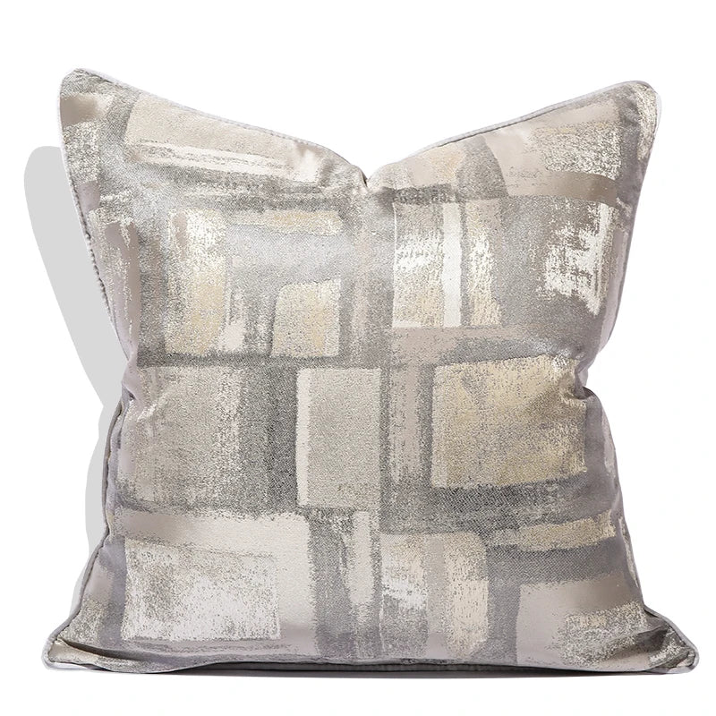 Stripe Jacquard Square Cushion Cover, Beige, Grey, Brown, Pillow Covers for Sofa, Car, Living Room, Hot Popular