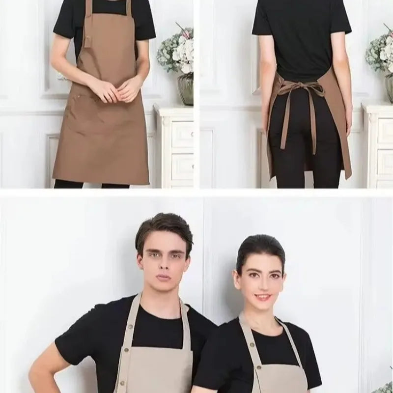 Kitchen Apron New Fashion in Cuisine: Male Chefs, Barbecues, Bars, Cafes, Beauty and Nail Studio Waterproof and Anti Fouling