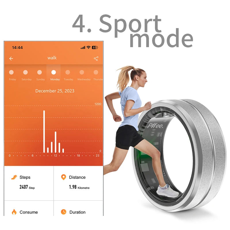Pffee Lord Of The Rings For Women Man Luxury Jewelry Smart Ring Sport Gadgets Men Health Tracker Heart Rate Blood Oxygen Monitor