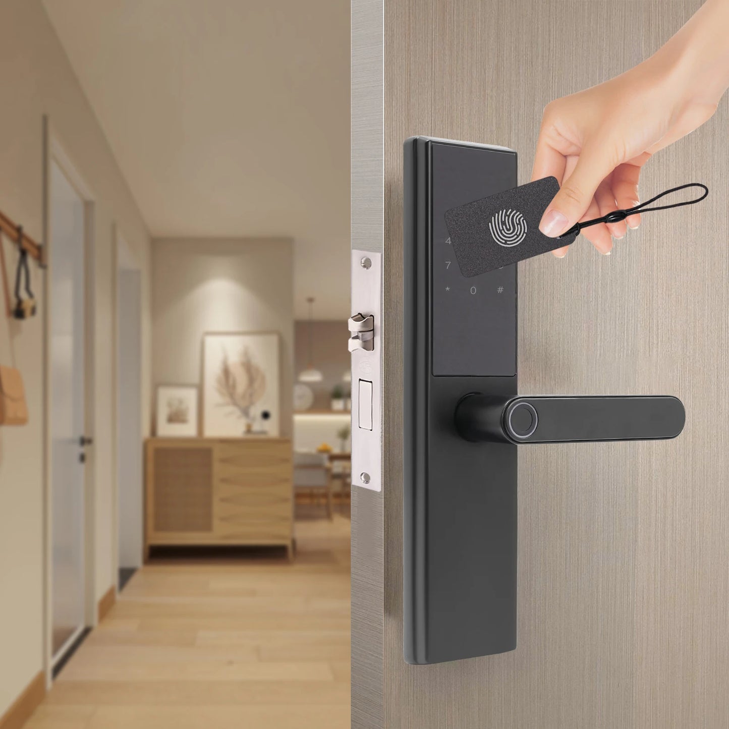 Smart Door Lock Fingerprint Password Entrance Digital Keypad Door Lock for Home Room Keyless Door Lock