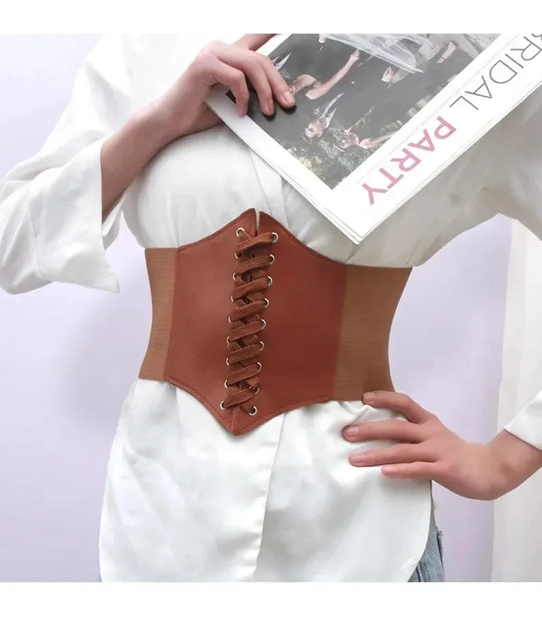 Elastic Loose Ladies Waist Belt Summer Versatile Decoration Dress Western Suit Coat Wide Waist Sealing Band Outerwear