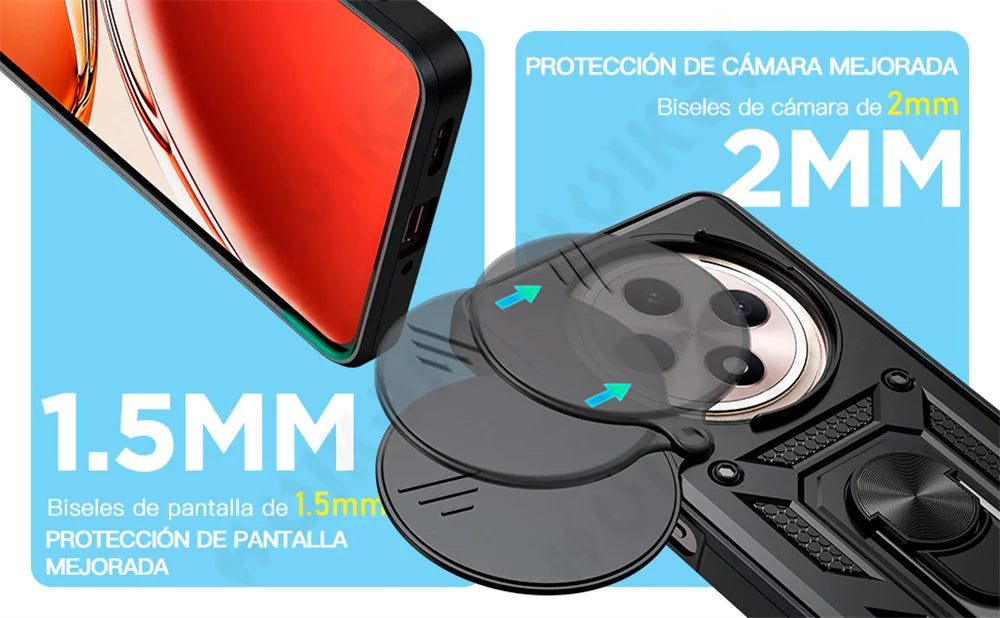Case for OPPO Realme 13 12 Pro Plus Reno 12 Pro 12F Camera Lens Phone Case Ring Stand Armor TPU Antill Silicone Rotate Cover