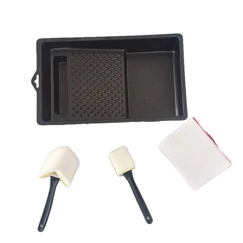 4pcs Paint Edger Tools Small Corner Painting Tool Edge Painter with Touch-up Pad Practical Paint Cutting Edge Tool