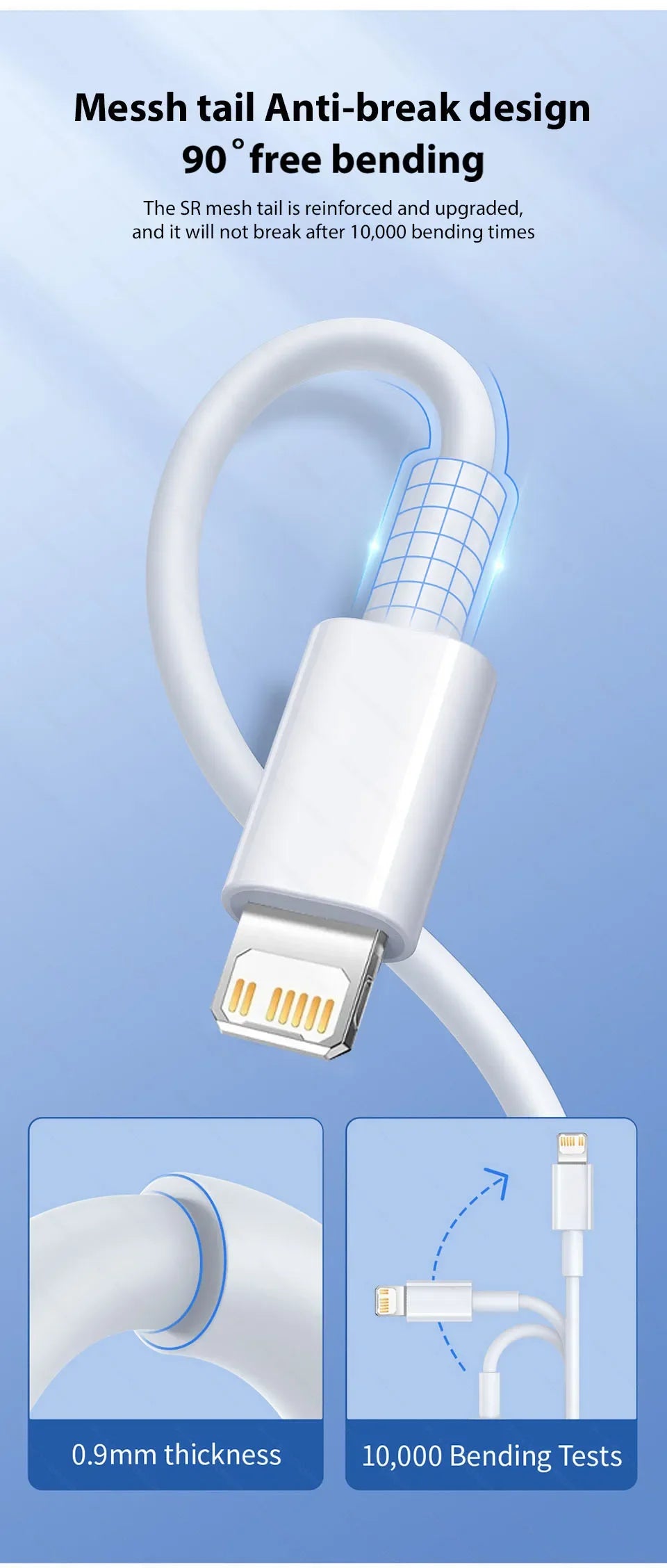 5-1pcs 30W Fast Charging Cable For Apple iPhone 13 12 11 14 Pro Max Mini USB C Cable For X XR XS MAX 7 8 14 Plus 6 Accessories