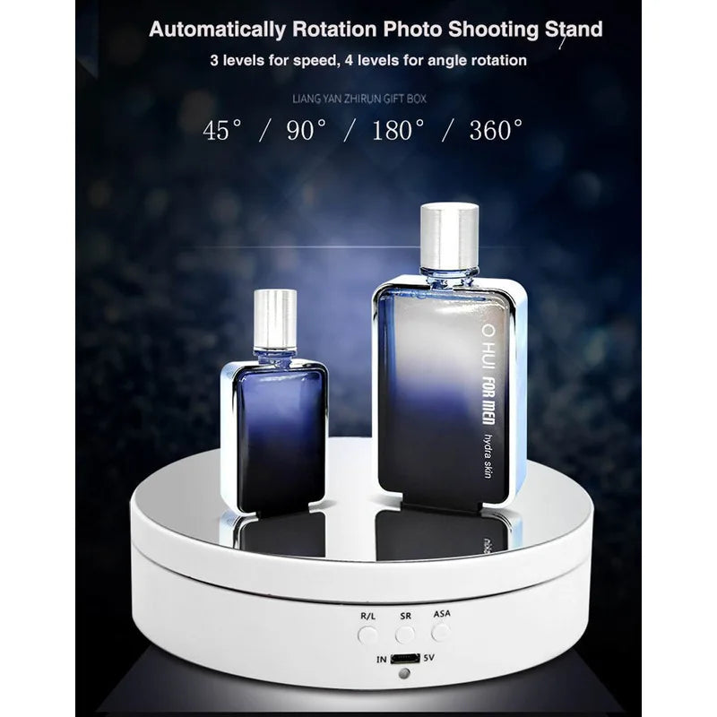 Three Speeds Motorised Rotating Mirror Display Stand,360 Degree Turntable, Jewellery Holder,USB Power Supply, Rotating Shooting