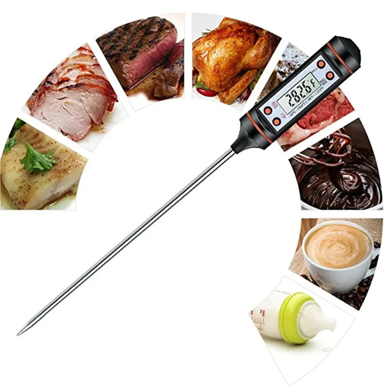 Professional Digital Kitchen Thermometer Barbecue Water Oil Cooking Meat Food Thermometers 304 Stainless Steel Probe Tools