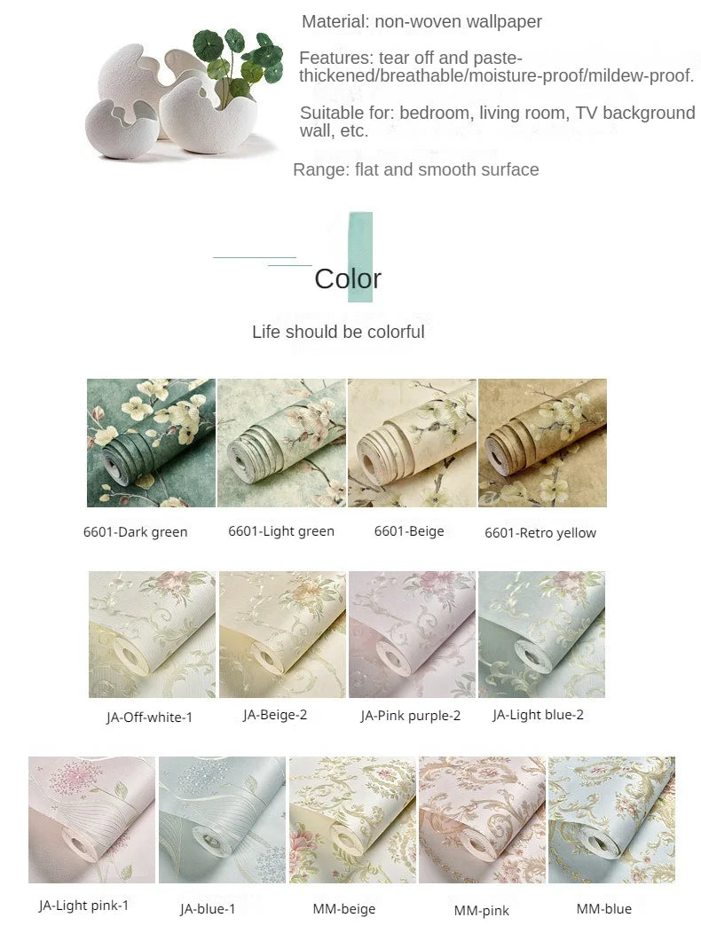 Floral Wallpaper Self-adhesive Warm Girl Bedroom 3d Thickening Wall Decoration Stickers Living Room Restaurant Sofa Background