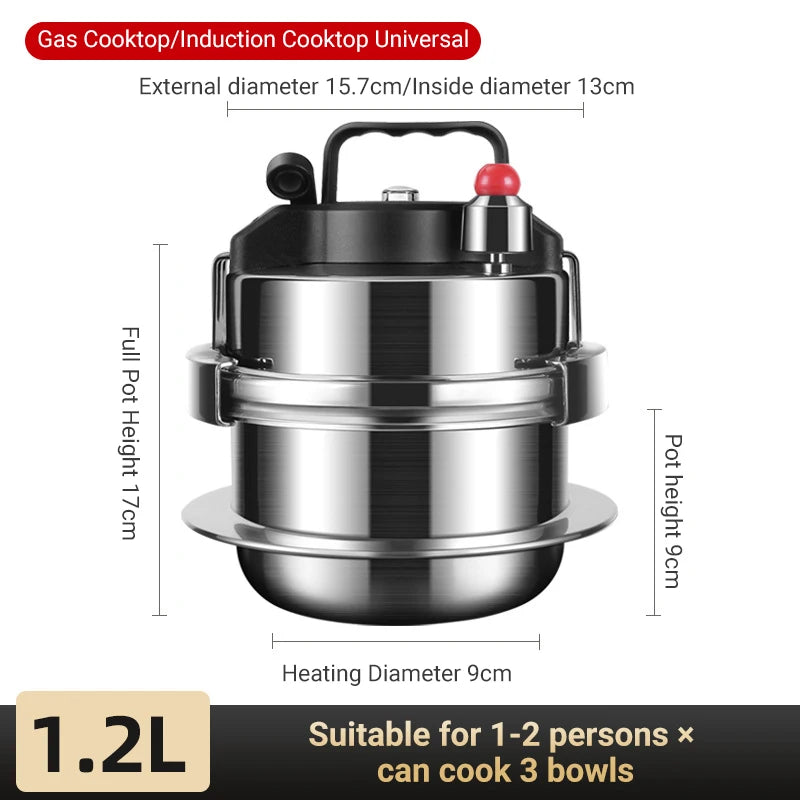 0.8-2L outdoor small pressure cooker camping 304 stainless steel portable kitchen rice cooker cooking tools pressure cooker