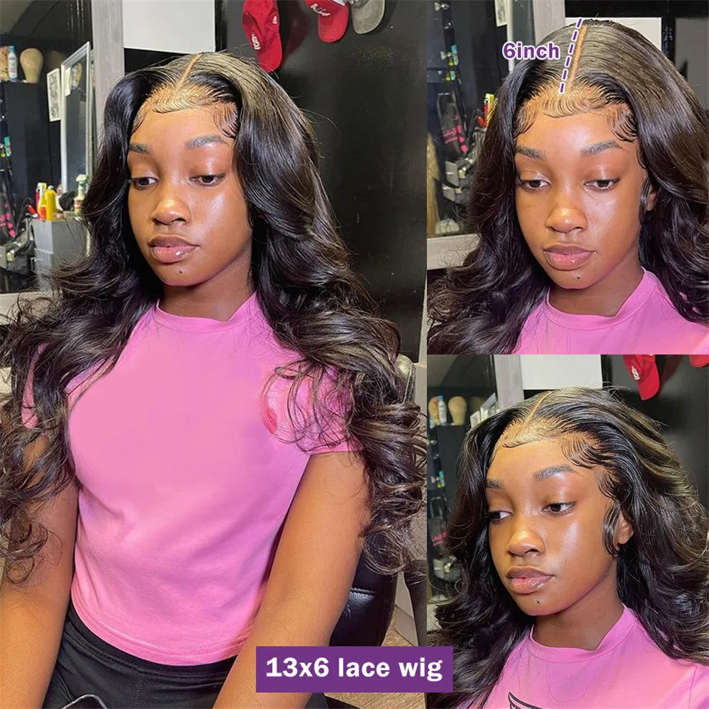 13x4 Body Wave Lace Front Human Hair Wig 40 Inch 13x6 200 Density HD Transparent Lace Frontal Wig Brazilian For Women