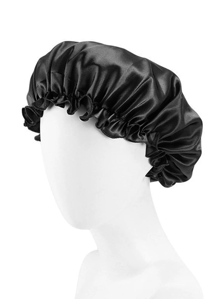 Lace Sleeping Cap Multifunctional Hair Care Cap Shower Cap Beauty Makeup Cap Imitation Silk Home Hat Suitable For Natural Curly