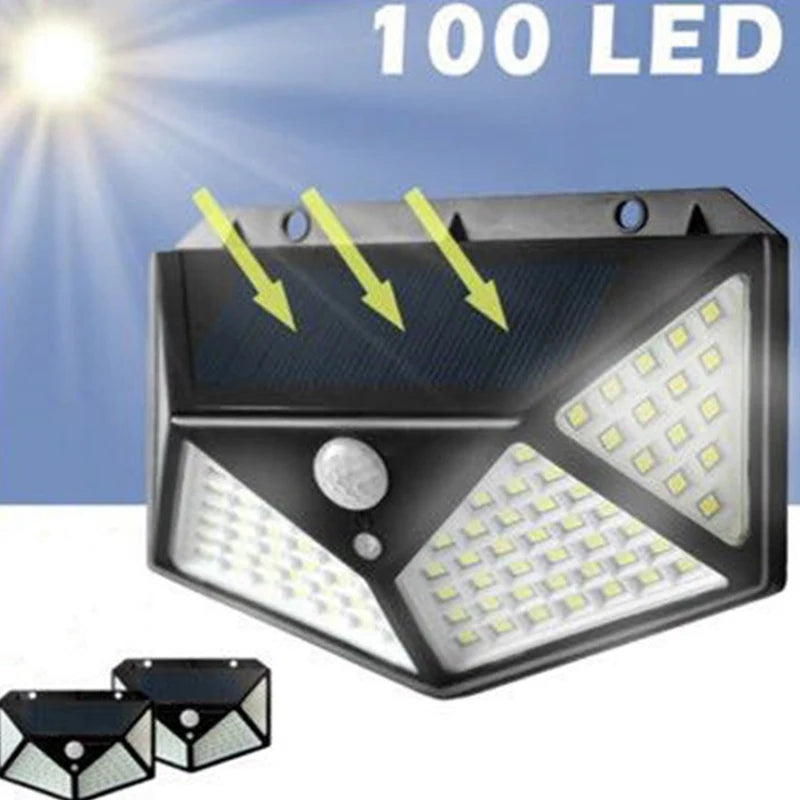 Multifunctional Solar Lamp Outdoor Garden Decoration Solar 100LED Light Waterproof Sunlight Powered Spotlight with Motion Sensor