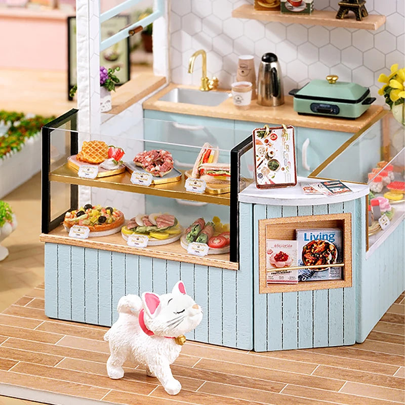 Wooden Miniature Doll House DIY Small House Kit 3D Puzzle Assemble Building Model Home Bedroom Decoration With Furniture Gifts