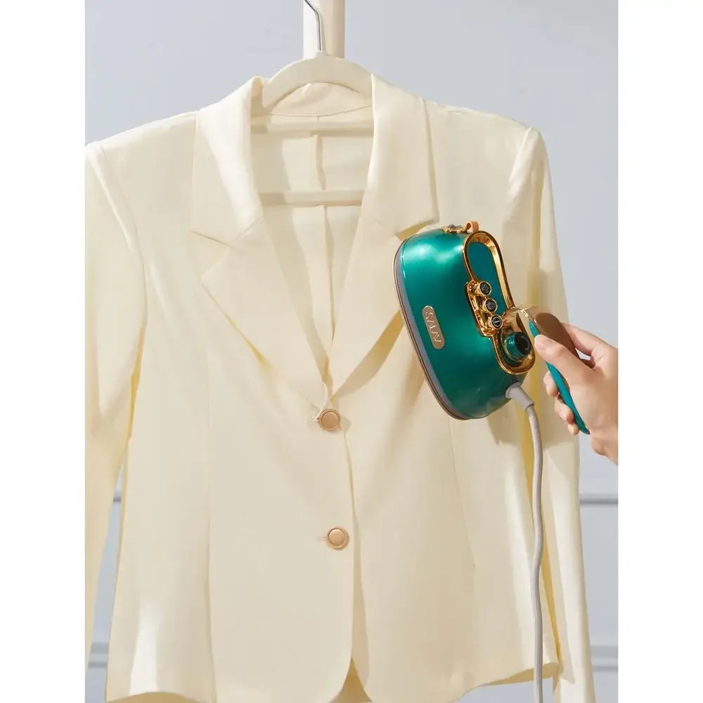 Compact Power Duo Steamer & Iron with Ceramic Plate Wrinkle Releaser & Garment Presser Retro Design Dual Heating Tech Organ