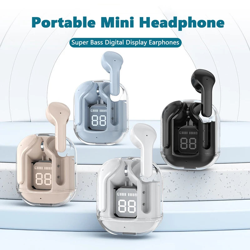 LED Display Smart Touch Fashion Wireless Headphone Bluetooth 5.3 HIFI Stereo Sports Earphone Low Latency Colorful Gaming Headset