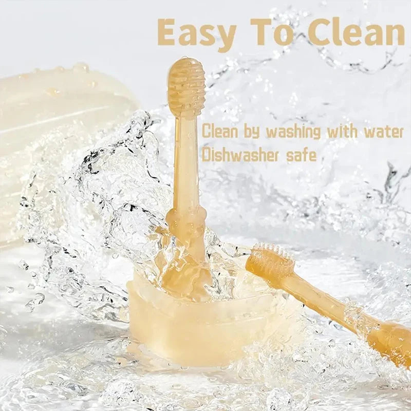 Teeth Whitening Dog Cat Silicone Soft Toothbrush Oral Care Puppy Toothbrush Toothpaste Pet Kit Teeth Cleaning Pet Supplies