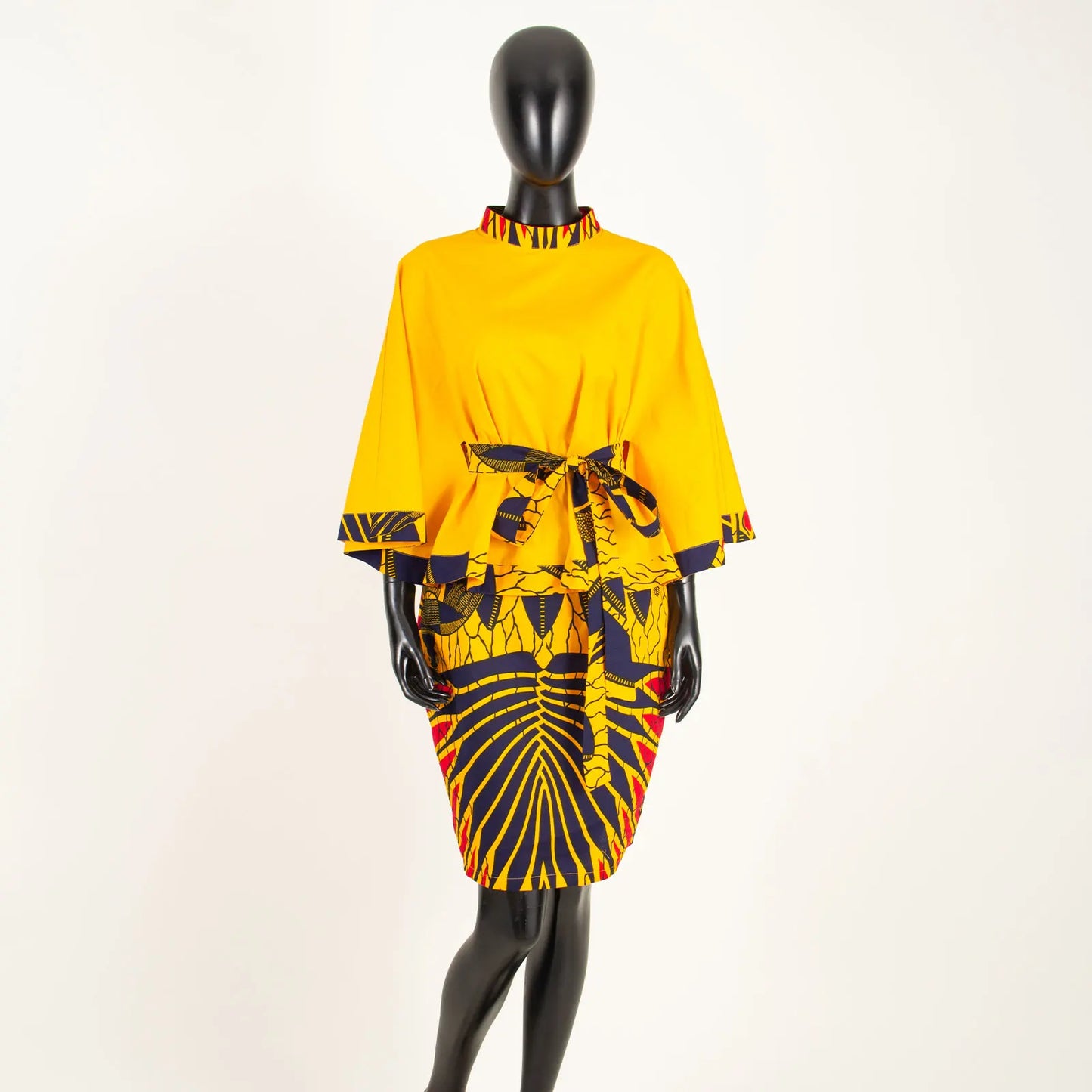 Women`s Casual African Clothing Traditional Set Dashiki Print Shirt and Ankara Skirt 2 Piece Tribal Outfits S2026009