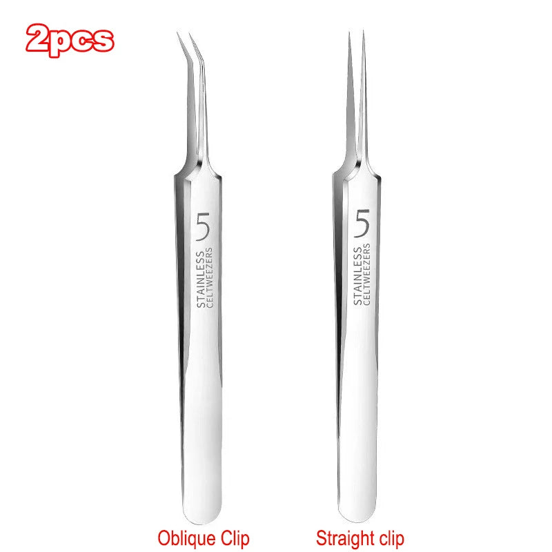 German Ultra-fine No. 5 Cell Pimples Blackhead Clip Tweezers Beauty Salon Special Scraping & Closing Artifact Acne Needle Tools
