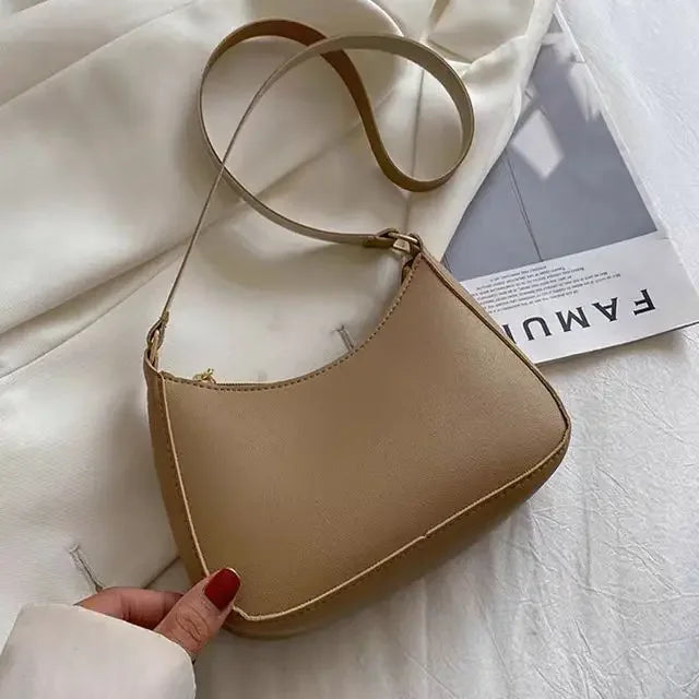 PU New Ladies Fashion Handbag Retro Pure Color Macaron Small Square Bag Hundreds of Shoulder Bags Casual Women's Bags