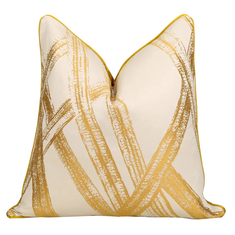 Stripe Jacquard Square Cushion Cover, Beige, Grey, Brown, Pillow Covers for Sofa, Car, Living Room, Hot Popular