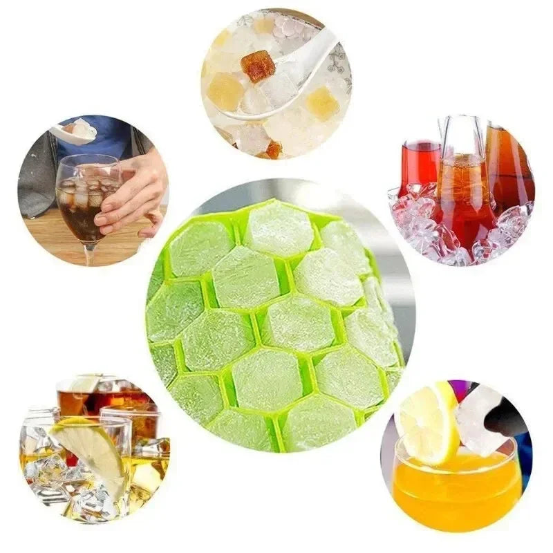 37 Cavity Silicone Ice Cube Mold with Lids Large-capacity Ice Trays Food Grade Ice Maker BPA Free Reusable Kitchen Gadgets