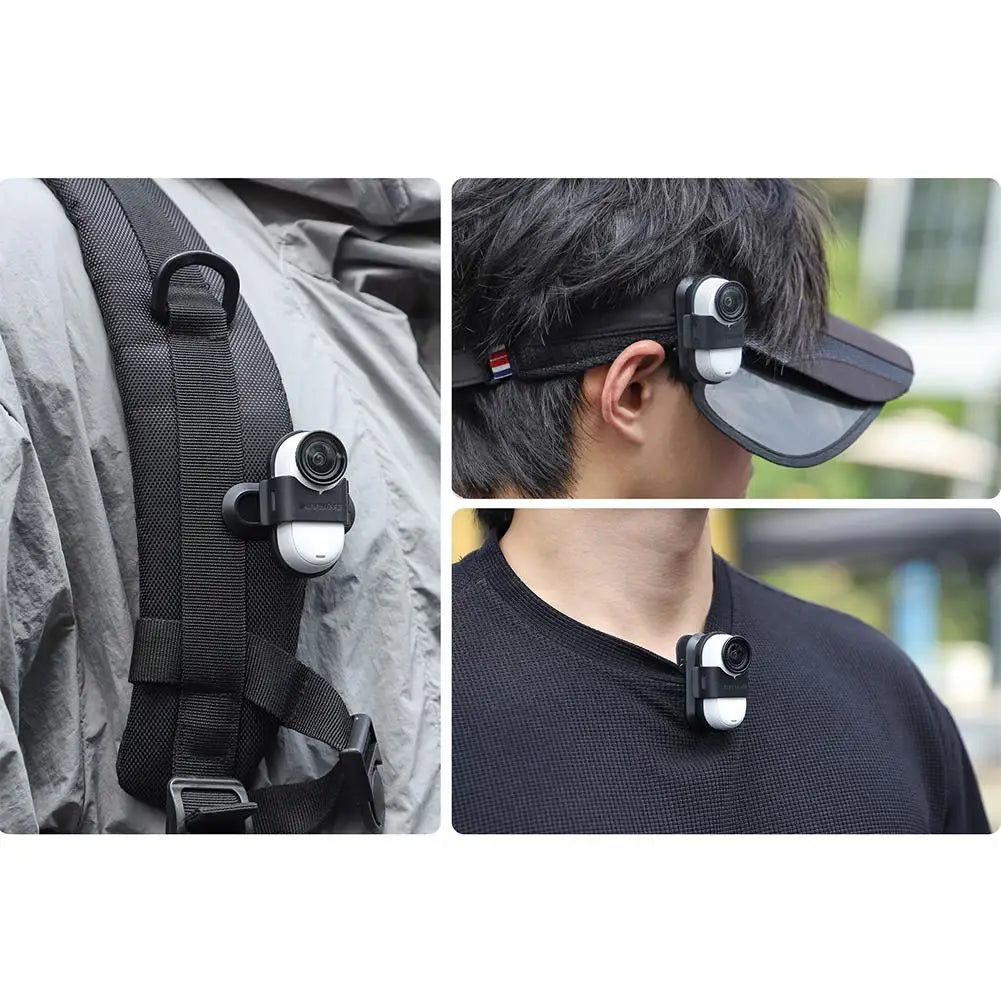 For Insta360 GO 3S Backpack Clip GO3 Sports Camera Stand 360 Degree Rotating Crocodile Clip Camera Accessories