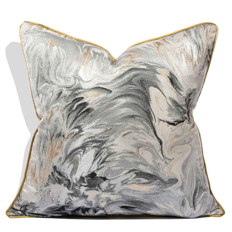 Stripe Jacquard Square Cushion Cover, Beige, Grey, Brown, Pillow Covers for Sofa, Car, Living Room, Hot Popular