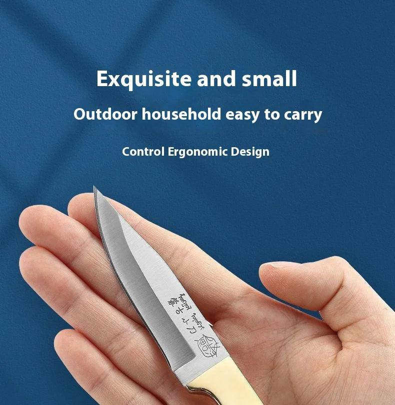 Hand steak meat knife camping copper head knife handlebar meat special knife multifunction fruit knife barbecue meat cutter knif