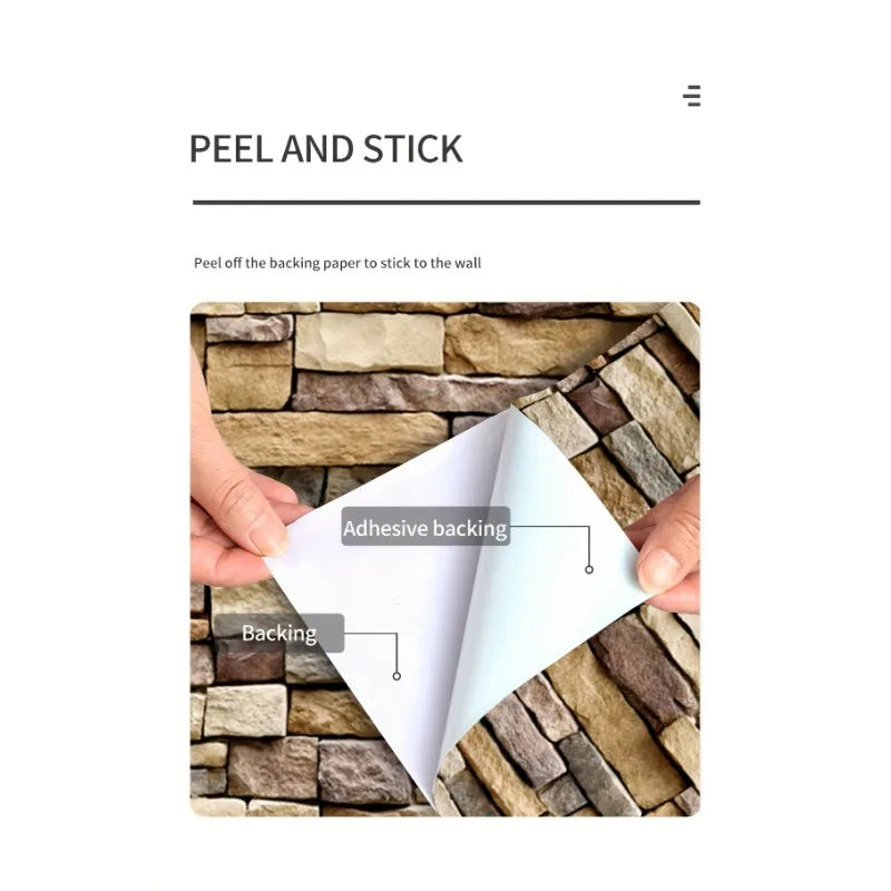 Vinyl Stone Pattern Decor Contact Paper for Home Decor Self Adhesive Waterproof Removable Wallpaper for Living Room Wall Decor