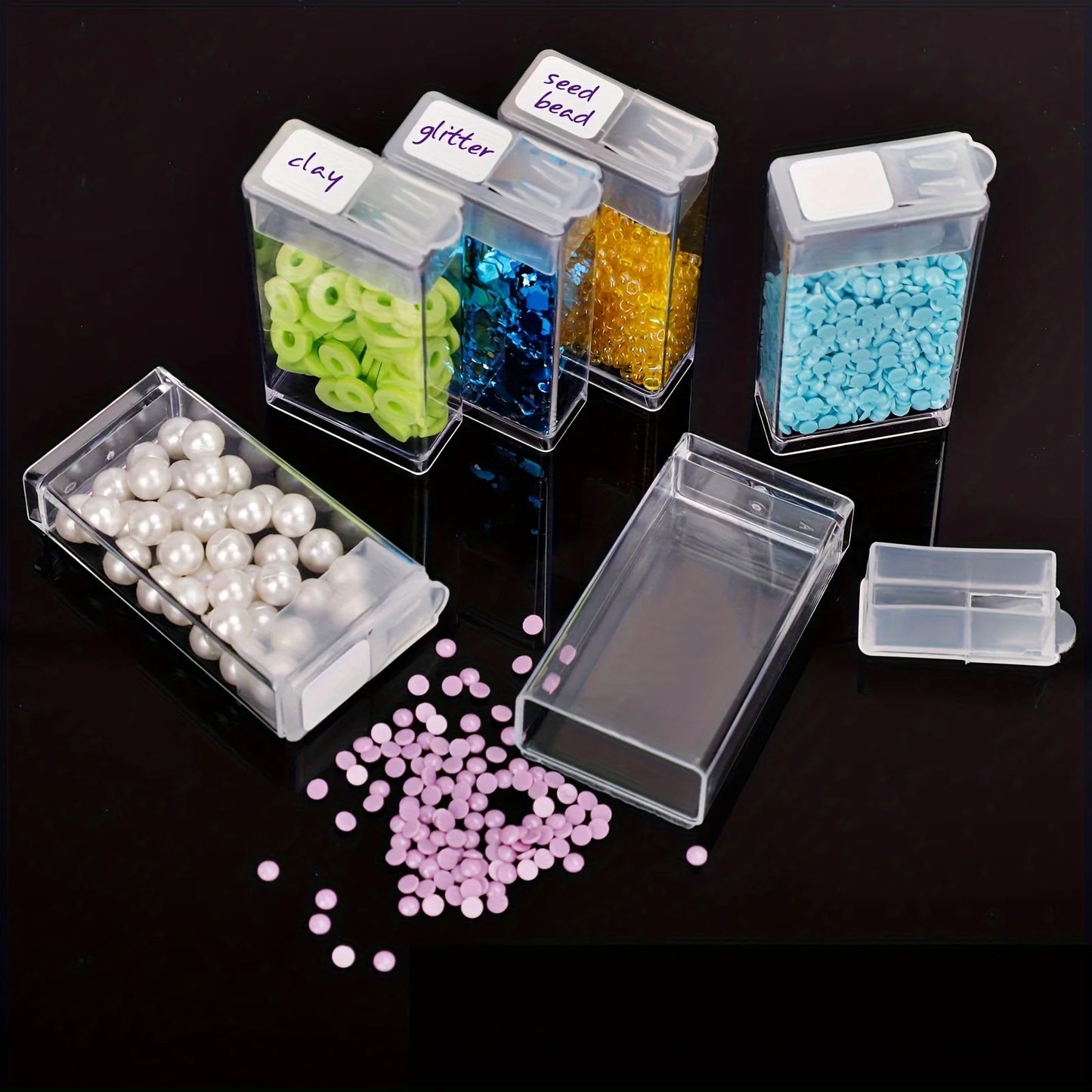 Clearance_1pc 32/40/42/48/56/64 Slots Plastic Storage Box, DIY Diamond Painting Beads Charms Jewelry Accessories Organizer Box_C