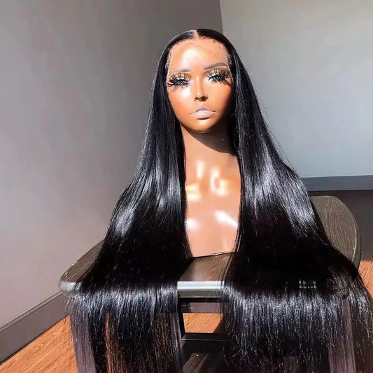 Bone Straight 38 Inch 13x4 Lace Front Wig Human Hair Wigs 250Densit HD Transparent Lace 13x6 Brazilian Human Hair Wigs For Women